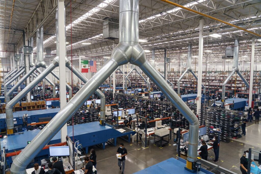 Aerial view of supply chain warehouse in Mexico