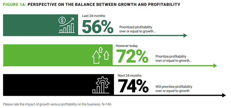 Bar graph showing Balance Between Growth and Profitability